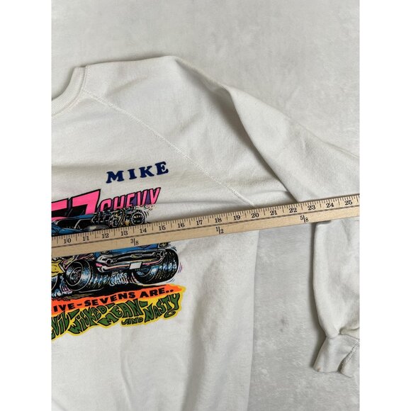 Vintage 57 Bel Air Hot Rod Sweatshirt SIze Medium Evil Wicked Mean Nasty Car 70s - Picture 6 of 12